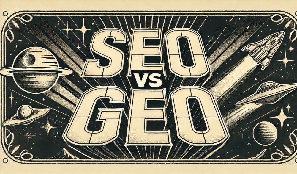 SEO vs GEO in sci-fi style